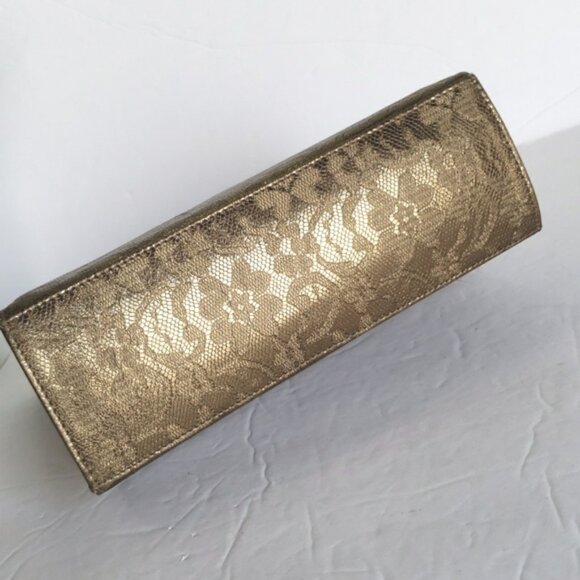 Escada Gold Python Snakeskin Lace Crossbody Bag / Luxury Handbag - Picture 6 of 16